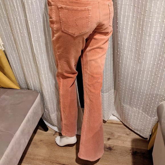 Light Pink Salmon Soft Corduroy Bootcut Pants - Picture 4 of 5